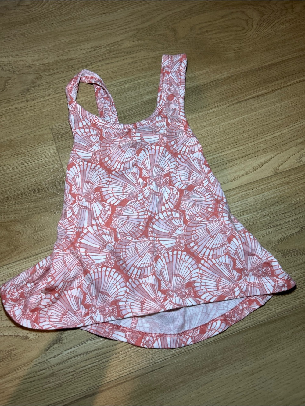 Carter's Coral & White Shell-Print Tank Top